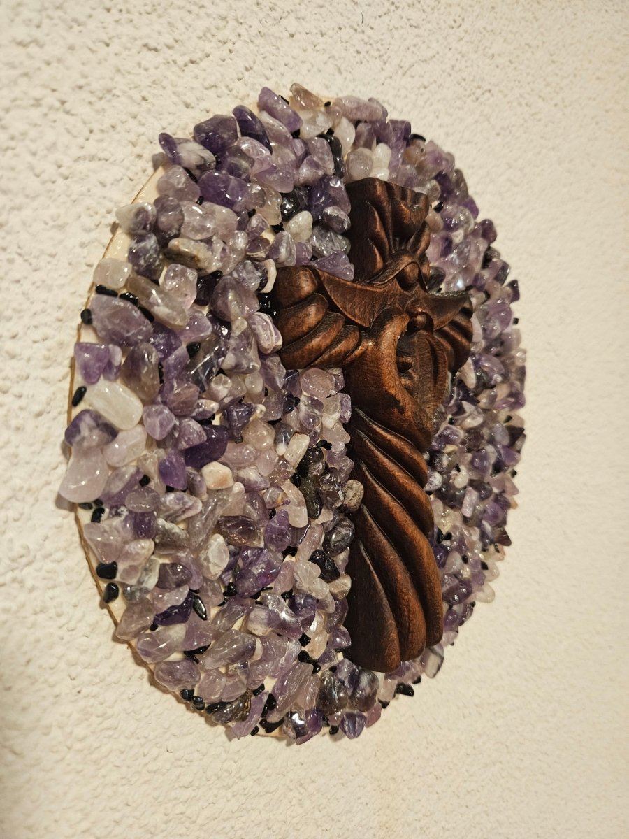 Amethyst - Wandbild mit Kreuz | Spirituelle Klarheit & Heilung - Wandbilder - Amethyst - Seelenblitz