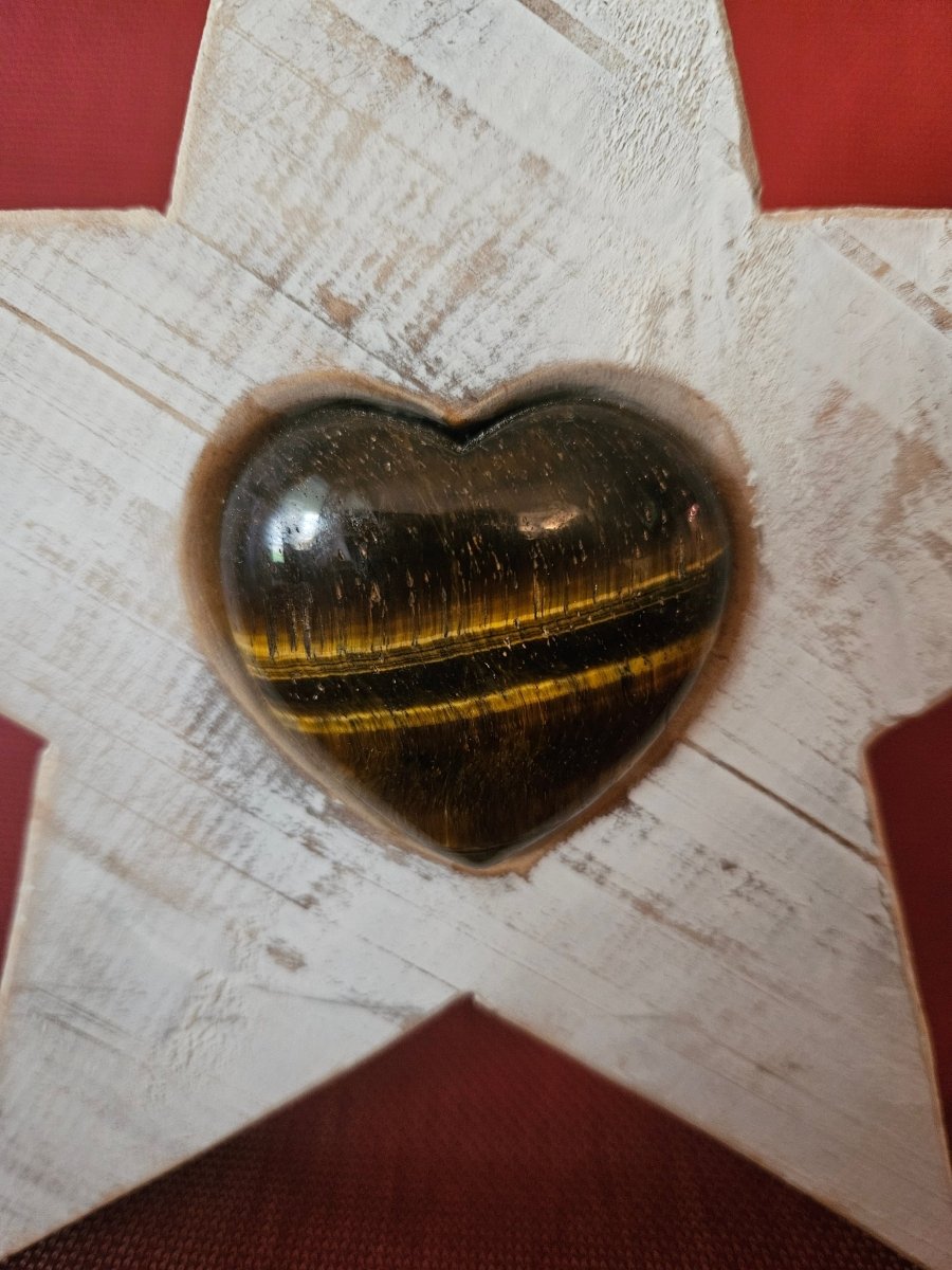 Handgefertigter Holzstern mit Amethyst - Engel – Schutz & Weisheit - Handgefertigtes Dekor - Seelenblitz