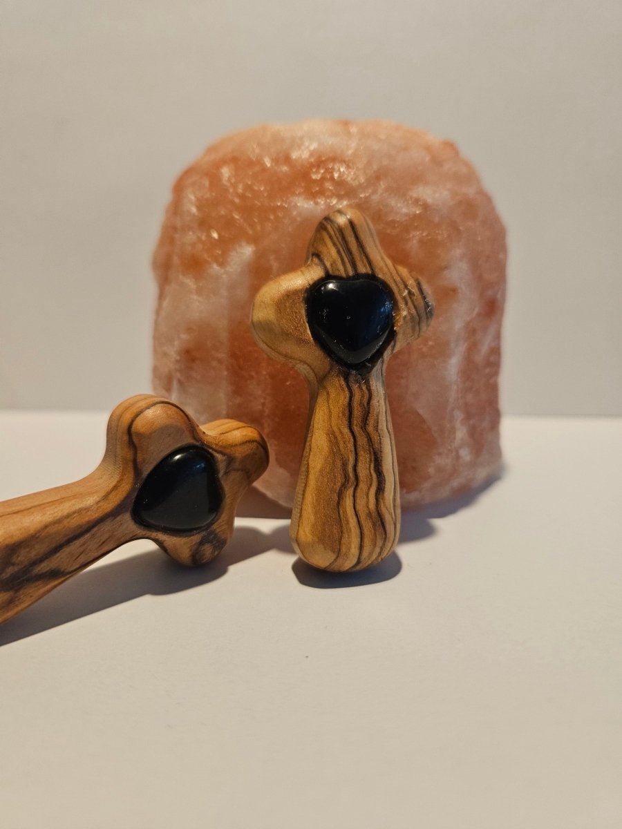 Obsidian Blitzerli – Schutz und innere Stärke - Spirituelles Kreuz - Seelenblitz