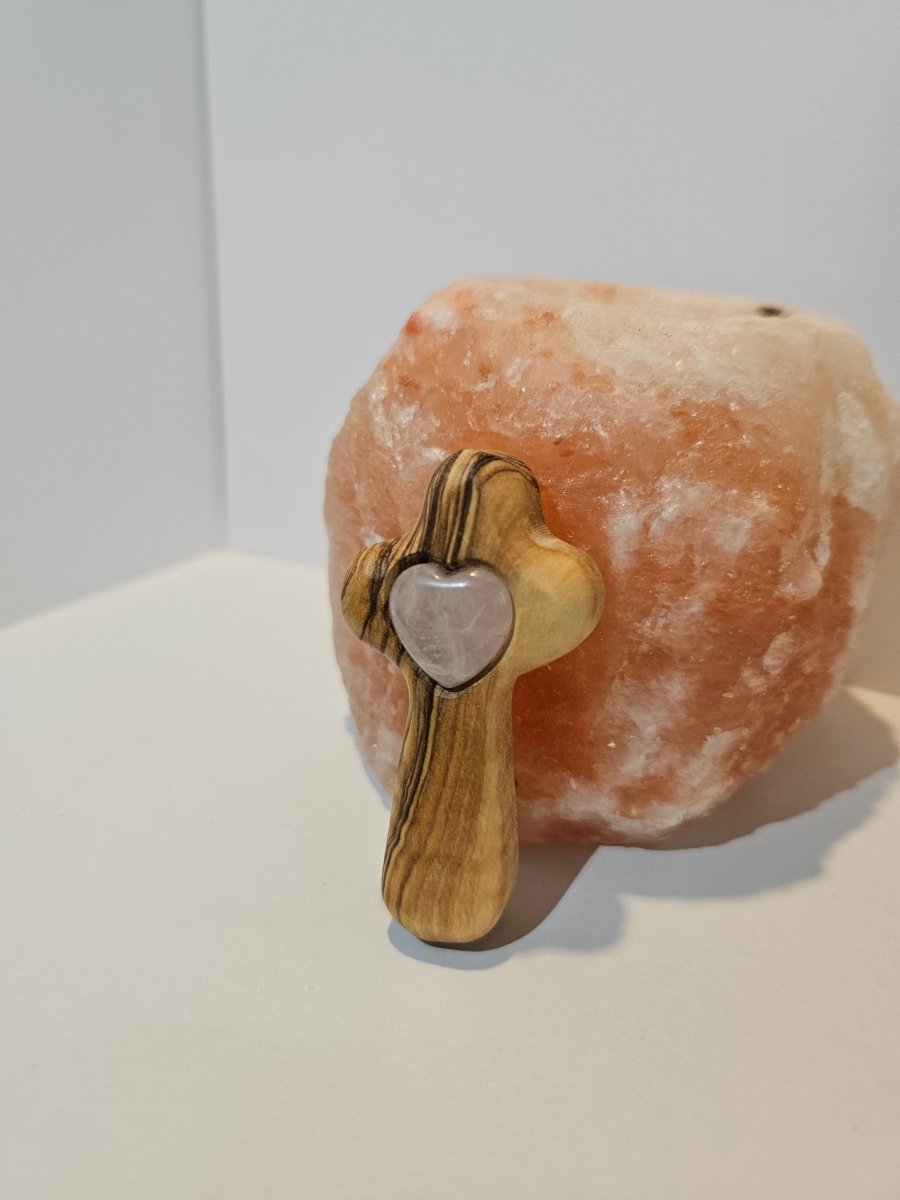 Rosenquarz Blitzerli – Liebe und Harmonie - Spirituelles Kreuz - Seelenblitz