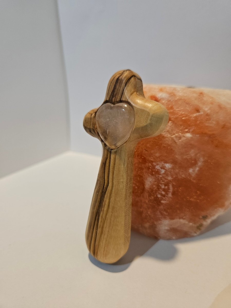 Rosenquarz Blitzerli – Liebe und Harmonie - Spirituelles Kreuz - Seelenblitz