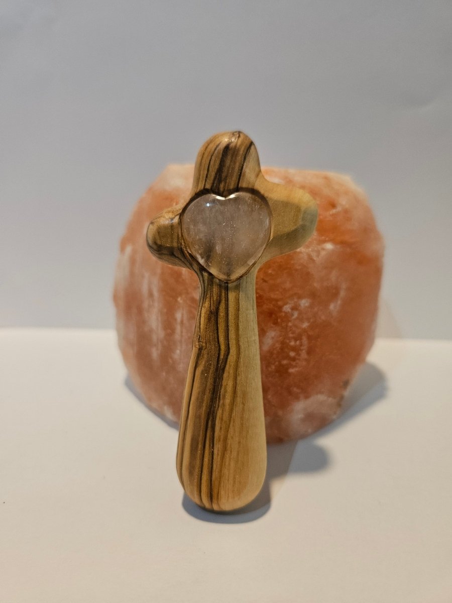 Rosenquarz Blitzerli – Liebe und Harmonie - Spirituelles Kreuz - Seelenblitz